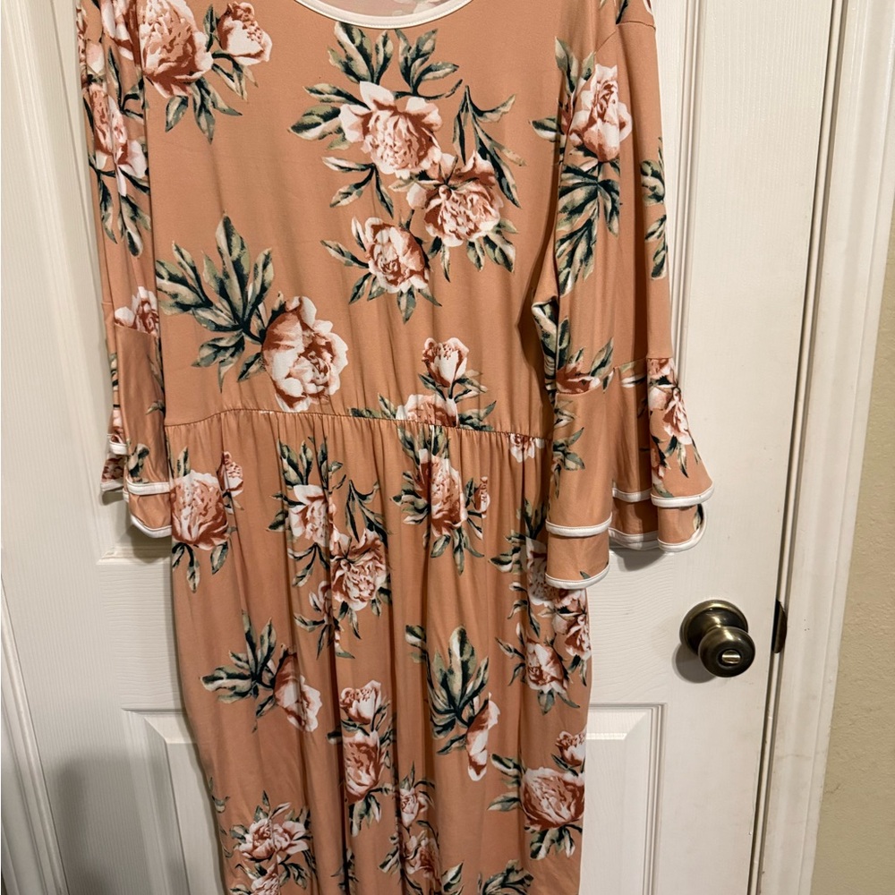 Reborn J Pink and White Bell Sleeve Sundress
